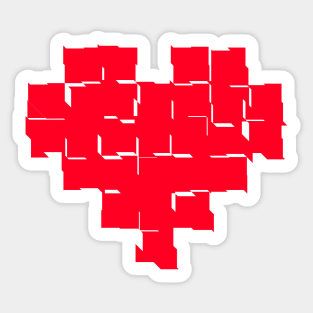 Red heart pieces Sticker